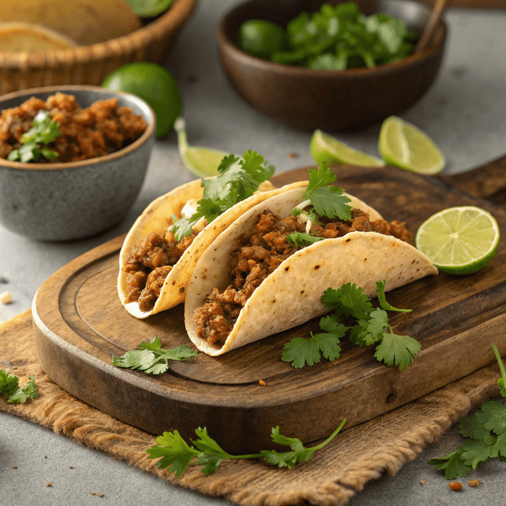 chicken keema indian ground beef tacos​