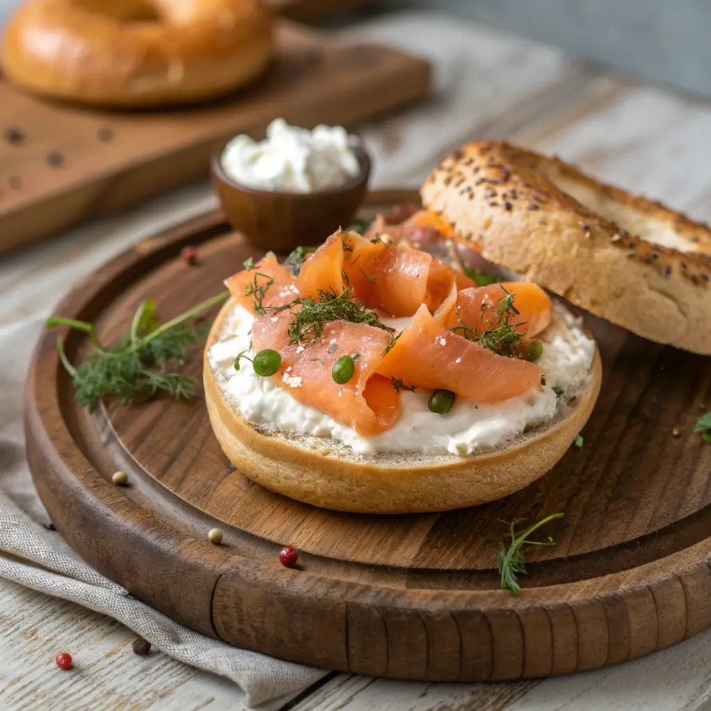 bagel with cream cheese​