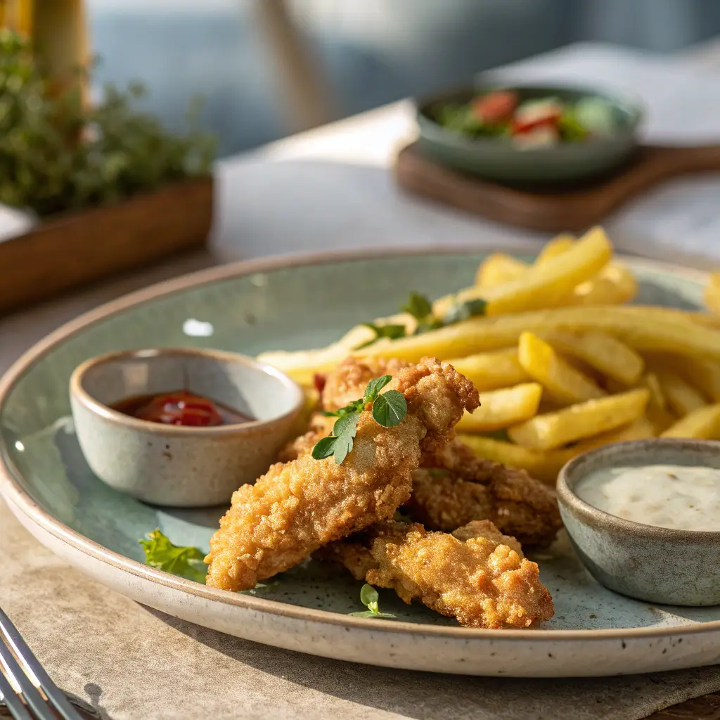 chicken tenders and fries